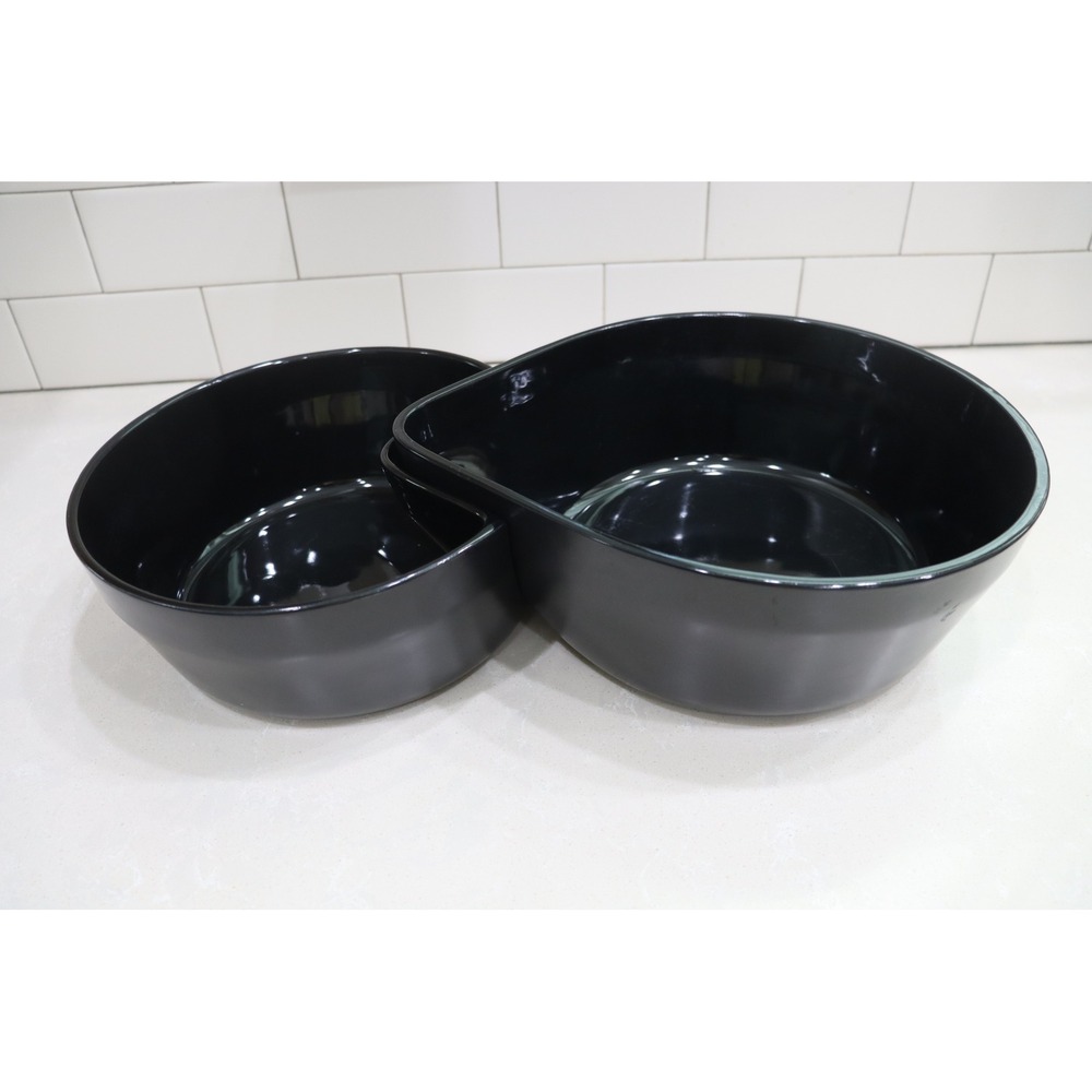 Studio Nova Truck Architecture Black Ceramic Chip and Dip Nesting Bowls KT024